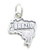 Brazil map sterling silver charm .925 Brazilian Country charms