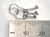 Keys on ring TINY sterling silver charm .925 x 1 Police Prison charms side view