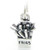 French Fries Chips sterling silver charm .925 x 1 fast food charms