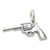Hand Gun Revolver 2D sterling silver charm .925 Guns charms