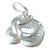 Coiled Snake 2D sterling silver charm .925 Snakes charms