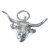 Longhorn Head sterling silver charm .925 x 1 Long Horn Heads charms