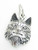 Wolf Face sterling silver charm .925 x 1 Wolves Wolfs Head charms image 7