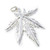 Cannabis leaf sterling silver charm pendant .925 Drugs pendants