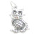 Large Owl 2D sterling silver charm pendant .925 x 1 Owls charms pendants