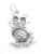 Large Owl 2D sterling silver charm pendant .925 x 1 Owls charms pendants additional view