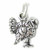 Turkey sterling silver charm .925 x 1 Christmas Thanks Giving Turkeys