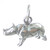 Black Rhinoceros sterling silver charm .925 x 1 Rhino Rhinos charms