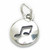 Music Note sterling silver charm .925 x 1 Musician Notes charms A1