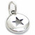 Star sterling silver charm .925 x 1 Domed disc with cut out star