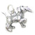 Puppy Dog with newspaper in mouth sterling silver charm .925 Dogs
