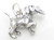 Puppy Dog with newspaper in mouth sterling silver charm .925 x 1 Dogs