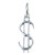Dollar sign sterling silver charm .925 x 1 Dollars Symbol Money charms