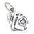 Playing Cards sterling silver charm .925 x1 Poker Whist Bridge Card Games