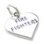 Fire Fighters Heart sterling silver charm .925 x1 Fireman Firelady charms
