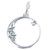 Moon and Star sterling silver charm .925 x 1 Moons Stars Celestial charms
