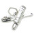 Toothbrush and Toothpaste sterling silver charm .925 x 1 Teeth Dentist