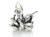 Bowling Strike sterling silver charm .925 x 1 Ten Pin Strikes side view