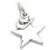 Star with a cowboy hat sterling silver charm .925 x1 Cowgirl stars charms