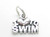 I Love to Swim sterling silver charm .925 Swimming Swimmer charms additional view