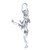 Female Kick Boxer sterling silver charm .925 Lady Kickboxer charms