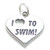 I Love to Swim sterling silver charm .925 x 1 Swimmer Swimming charms