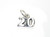 Number 20 Twenty sterling silver charm .925 x 1 Birthday Age charms additional view