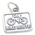Bike Route Sign sterling silver charm .925 x 1 Bicycle Biking Bicycles