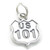 US 101 Sign sterling silver charm .925 x 1 USA America Highway charms