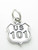 US 101 Sign sterling silver charm .925 x 1 USA America Highway charms additional view