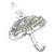 Parasol Umbrella sterlng silver charm .925 x1 Parasols Umbrellas charms