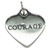 COURAGE sterling silver charm pendant .925 x 1 Determination charms