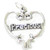 Precious sterling silver charm .925 x 1 Caring Love charms pendants