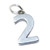 Number 2 sterling silver charm .925 Numbers Two charms