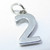 Number 2 sterling silver charm .925 x 1 Numbers Two charms additional view