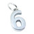 Number 6 sterling silver charm .925 x 1 Numbers Six charms