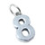 Number 8 sterling silver charm .925 x 1 Numbers Eight charms
