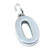Number 0 sterling silver charm .925 x 1 Numbers Zero charms