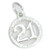 21st Birthday sterling silver charm .925 x 1 Birthdays Charms