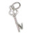Initial V Letter V Small sterling silver key charm .925 Letters