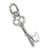 Initial W Letter W Small sterling silver key charm .925 Letters