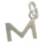 Initial M small Letter sterling silver charm .925 x 1 Letters charms