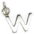 Initial W small Letter sterling silver charm .925 Letters charms