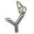 Initial Y small Letter sterling silver charm .925 Initials charms