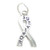 Survivor Ribbon sterling silver charm .925 x 1 Awareness Ribbons charms