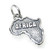 Africa map sterling silver charm .925 x 1 Continent Country charms
