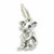 Mouse 2D sterling silver charm .925 Mice Rat Rats charms A1