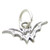 Small Bat sterling silver charm .925 x 1 Vampire Horror Halloween charms