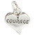 Courage heart sterling silver charm .925 Strength and Love charms