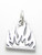 Flames Fire sterling silver charm .925 x 1 Flame Fires Firefighter charms additional view